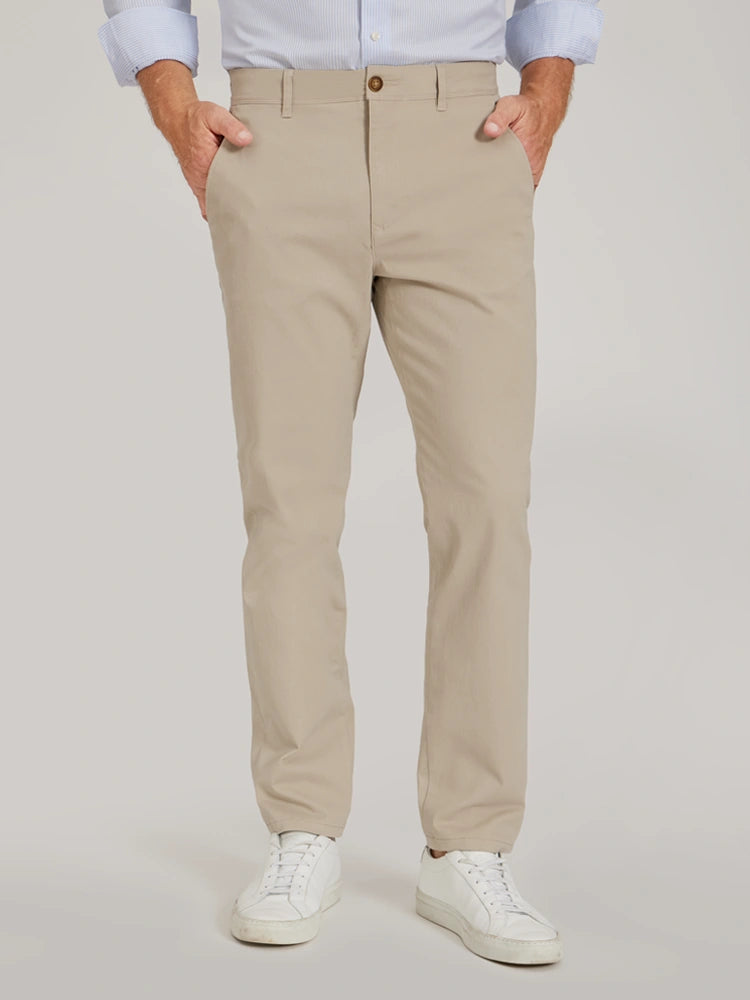 Men wearing Ecru Everyday Comfort Chino Slim Pants