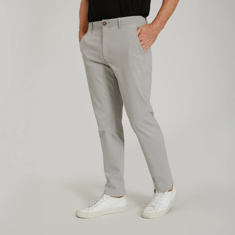 Men wearing Silver Everyday Comfort Chino Slim Pants