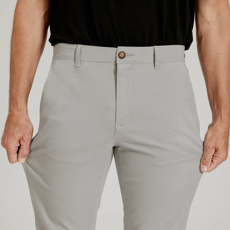 Men wearing Silver Everyday Comfort Chino Slim Pants
