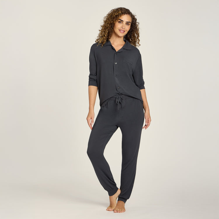 Women wearing Dark Gray Pajama Pants