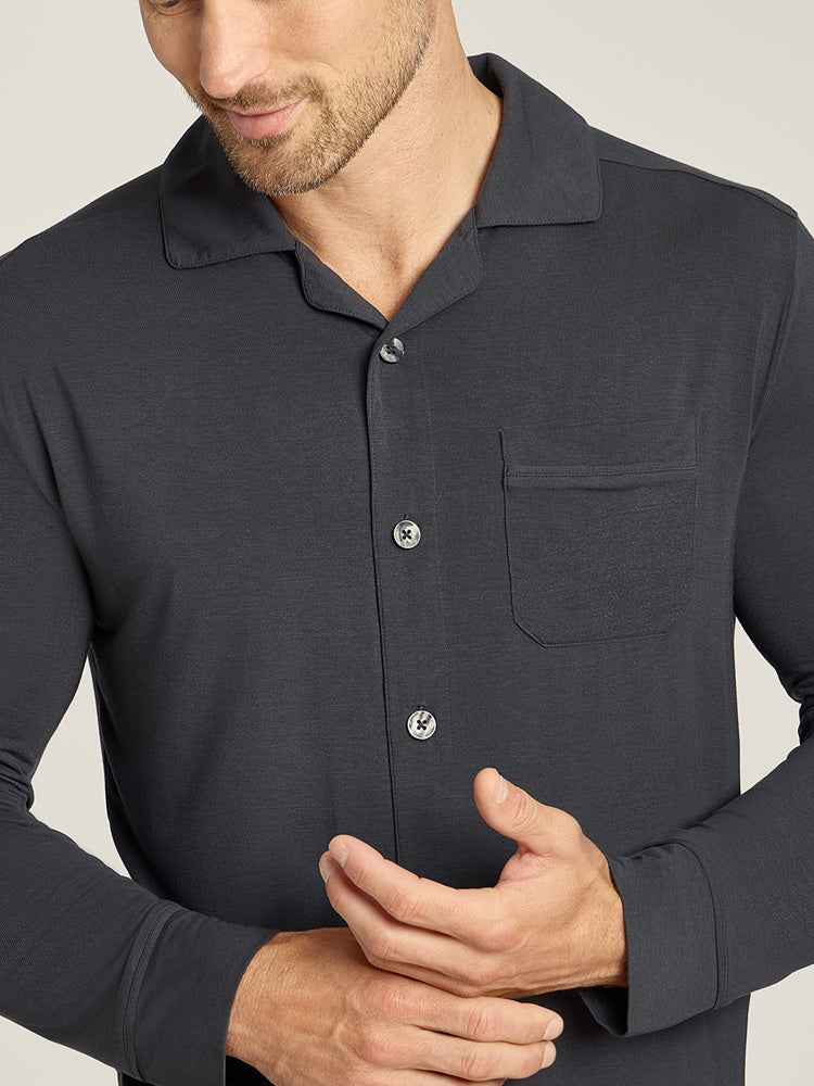 Women wearing Dark Gray Unisex Pajama Shirt