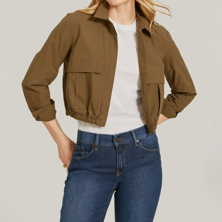 Women wearing Medium/Dark Blue Mid Rise Slim Straight Ridge Jeans