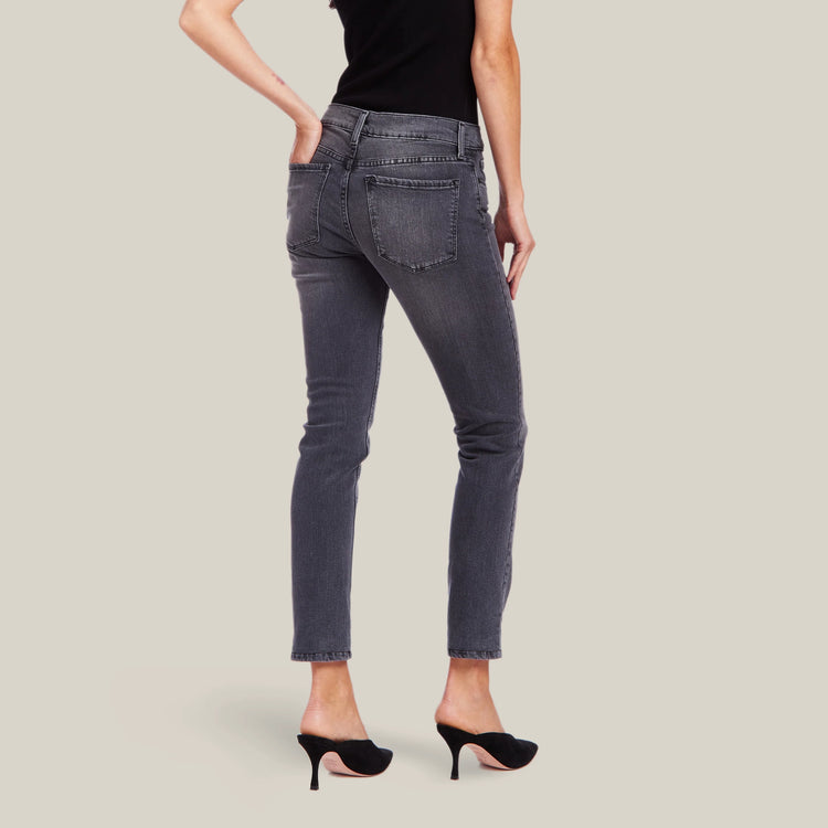 Women wearing Bleu Graphite Allen Mid Rise Slim Straight Jeans