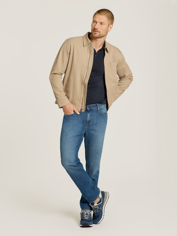 Men wearing Light/Medium Blue Slim Ridge Jeans