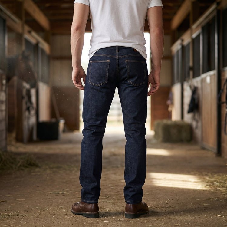 Men wearing Dark Blue Straight Crosby Jeans