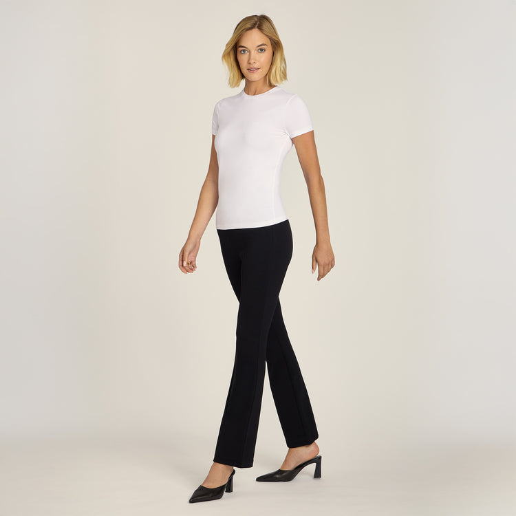 Women wearing White Second Skin Crew Tee