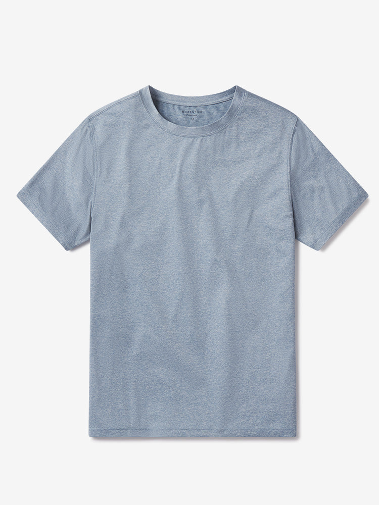 Men wearing Sky Blue Heather Tech Tee