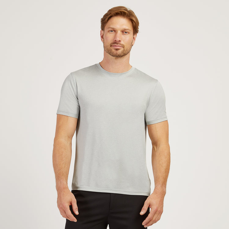 Men wearing Sea Salt Heather Tech Tee