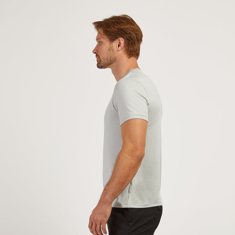 Men wearing Sea Salt Heather Tech Tee