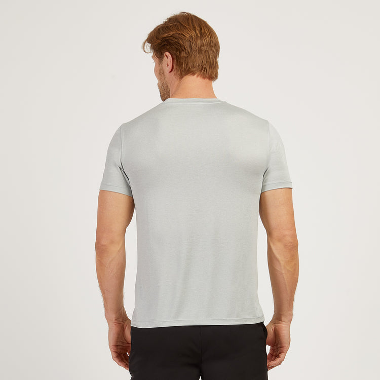 Men wearing Sea Salt Heather Tech Tee