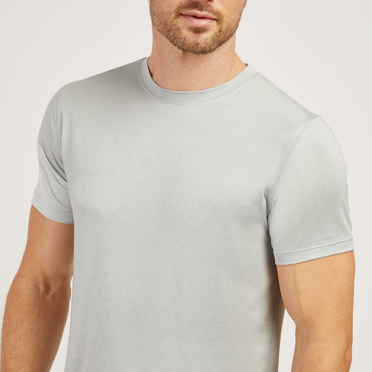 Men wearing Sea Salt Heather Tech Tee