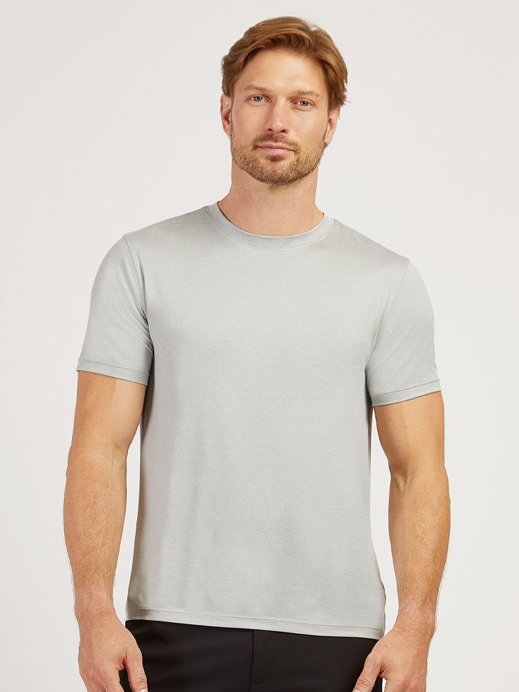 Men wearing Sea Salt Heather Tech Tee