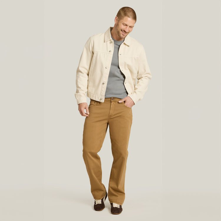 Men wearing Khaki Straight Mercer Jeans
