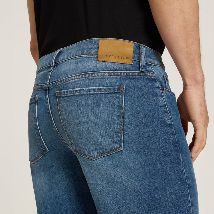 Men wearing Light/Medium Blue Straight Ridge Jeans