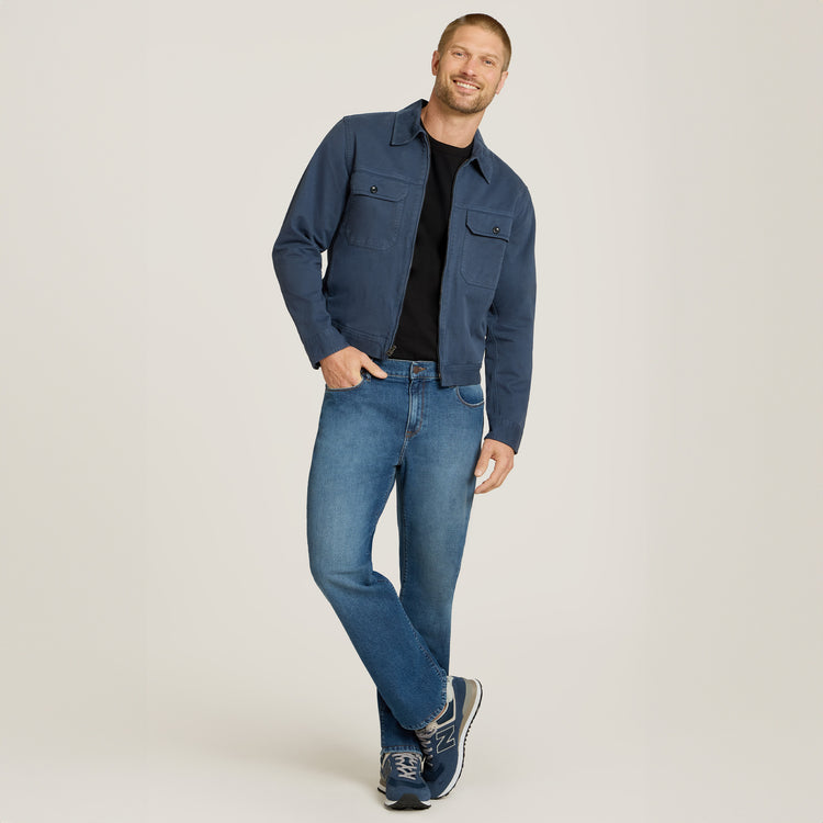 Men wearing Light/Medium Blue Straight Ridge Jeans