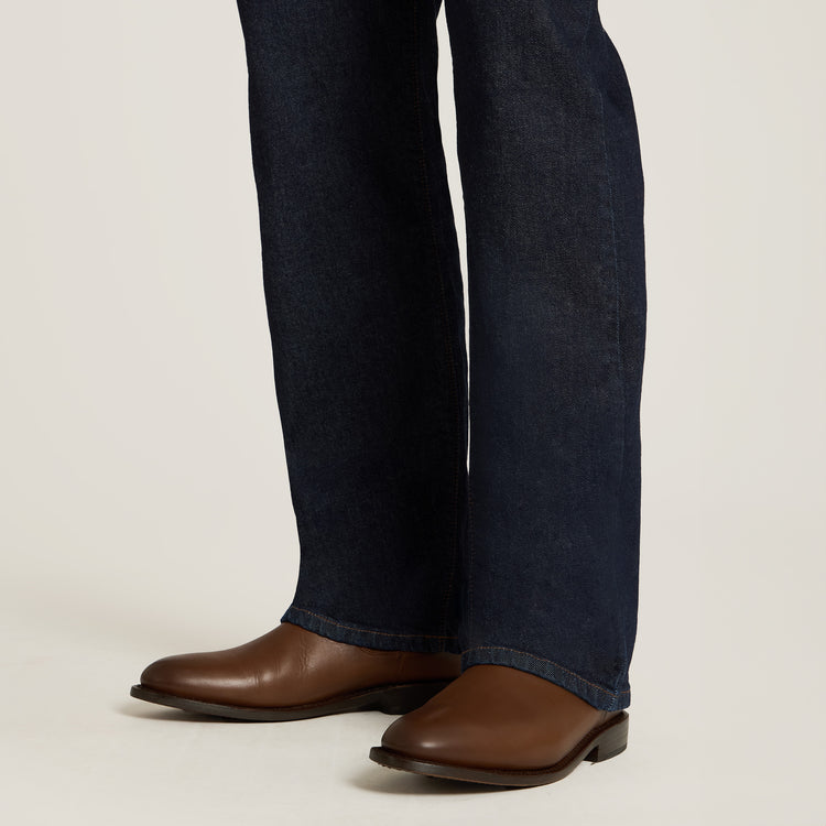 Men wearing Dark Blue Straight Ridge Jeans