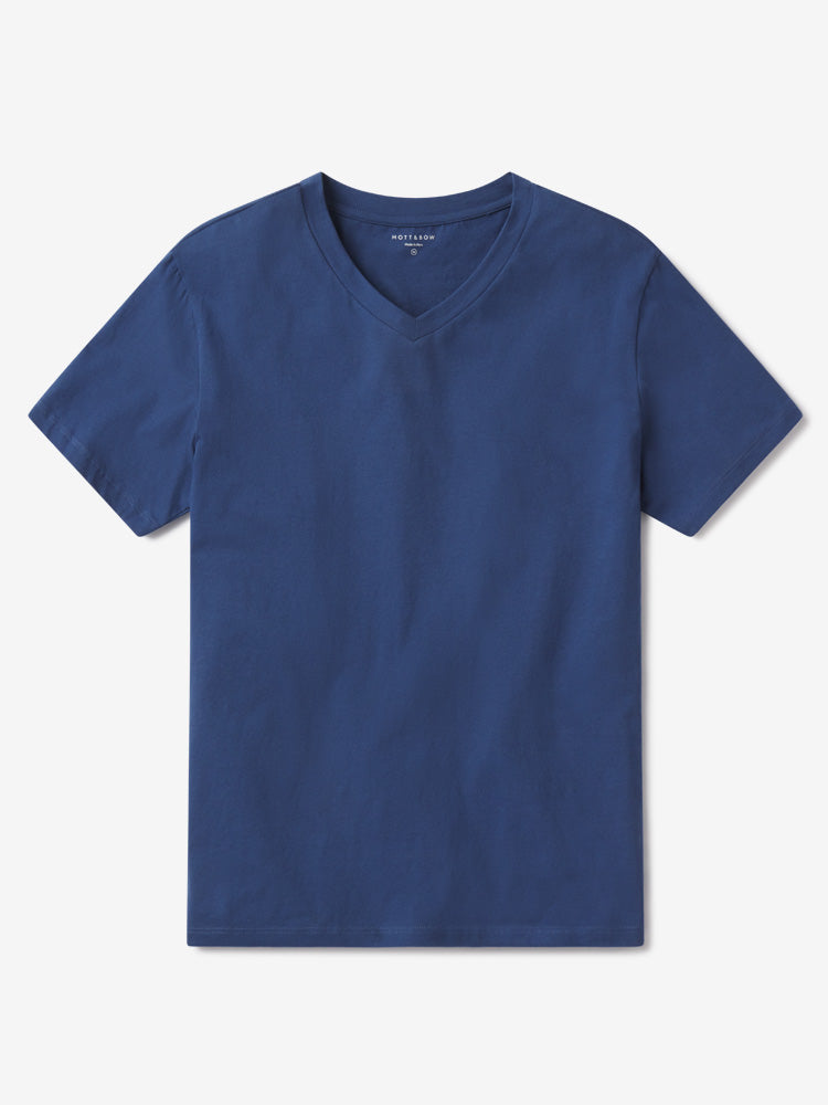 Men wearing California Blue New Classic V-Neck Driggs Tee