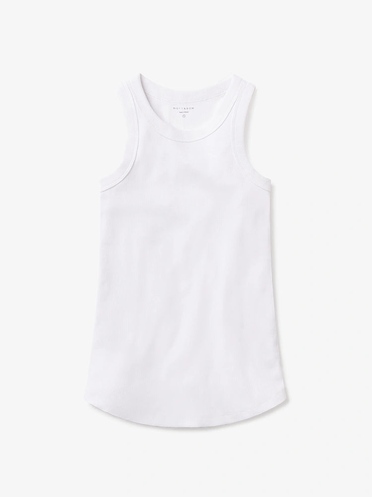Women wearing White Rib Tank