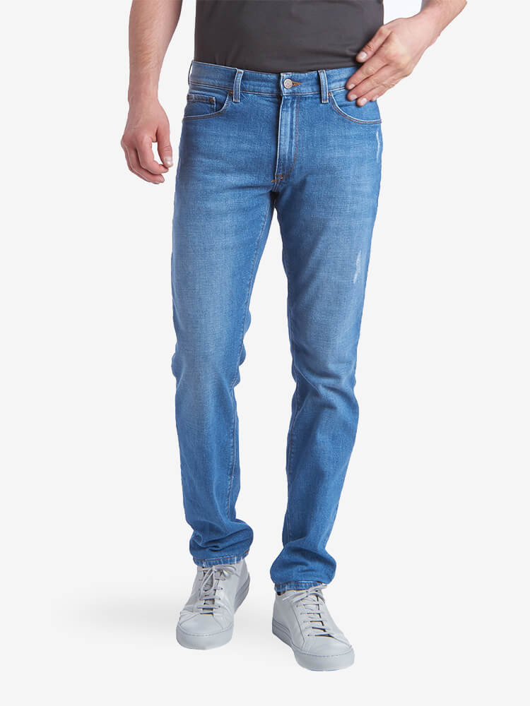 Men wearing Light Blue Slim Charlton Jeans