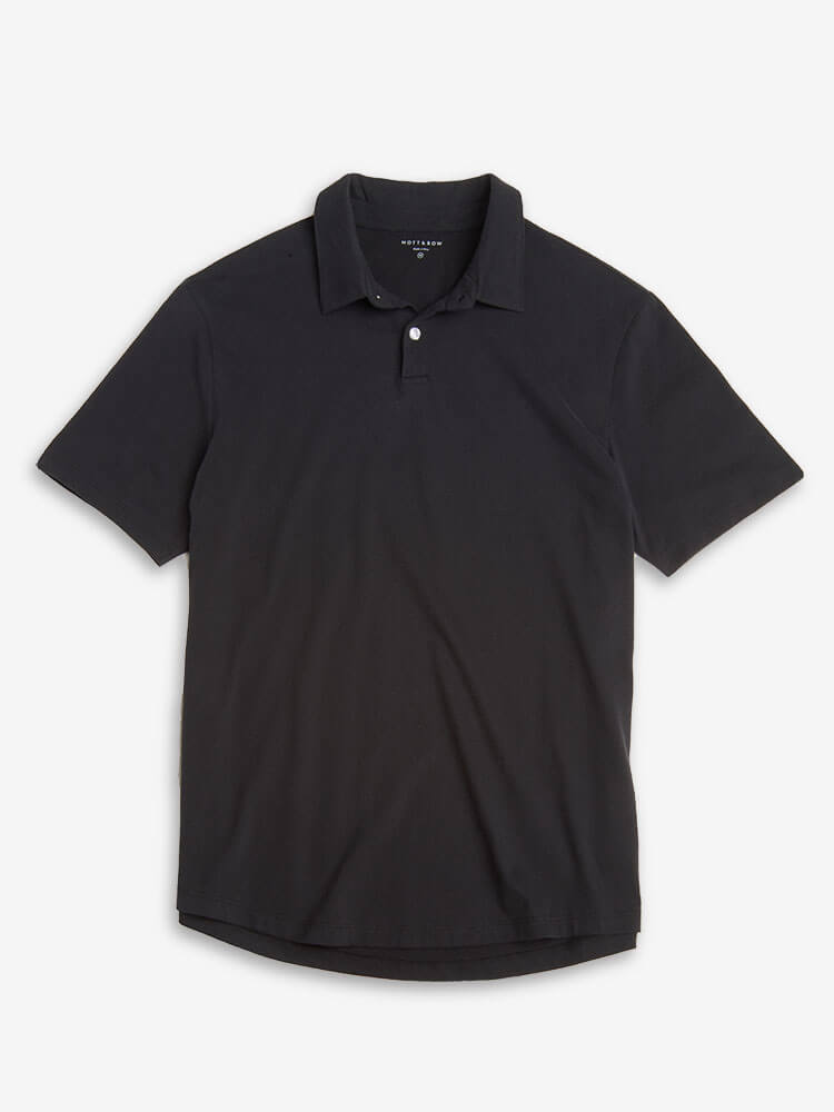 Men wearing Black Jersey Sueded Polo