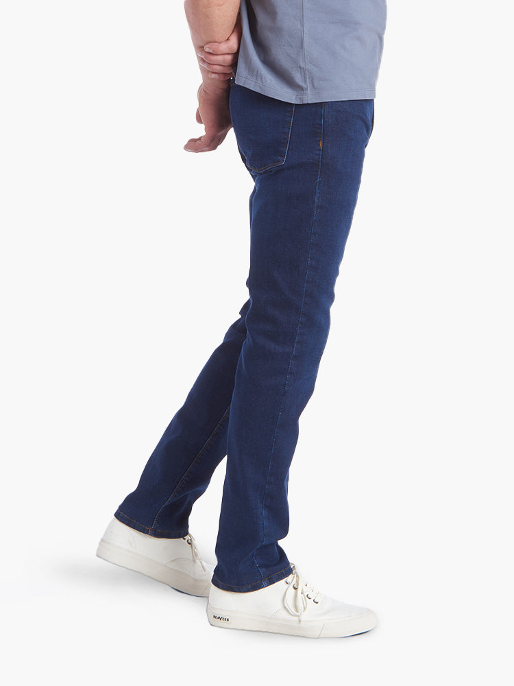 Men wearing Medium/Dark Blue Slim Watt Jeans