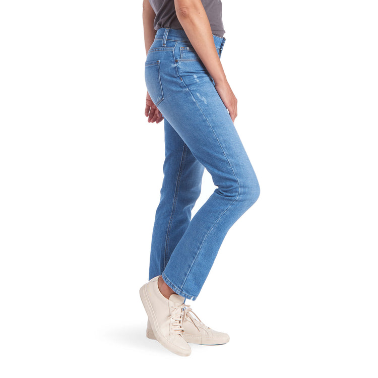 Women wearing Light Blue Slim Straight Charlton Jeans