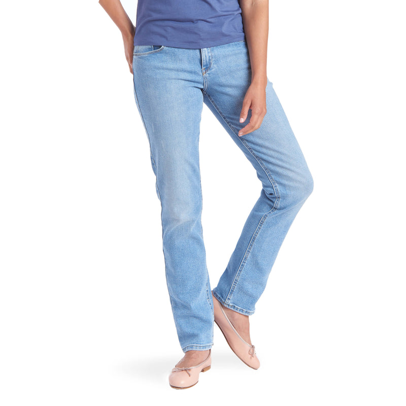 Women wearing Light Blue Slim Straight Grand Jeans