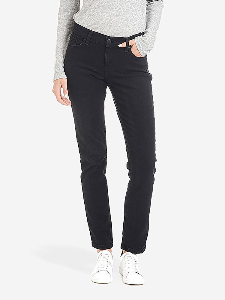 Women wearing Washed Black Slim Straight Allen Jeans