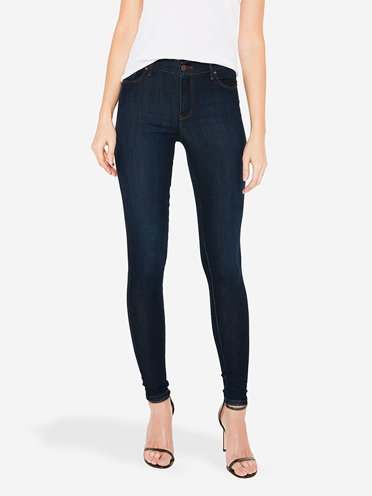 Women wearing Faded Medium/Dark Blue High Rise Skinny Jane Jeans
