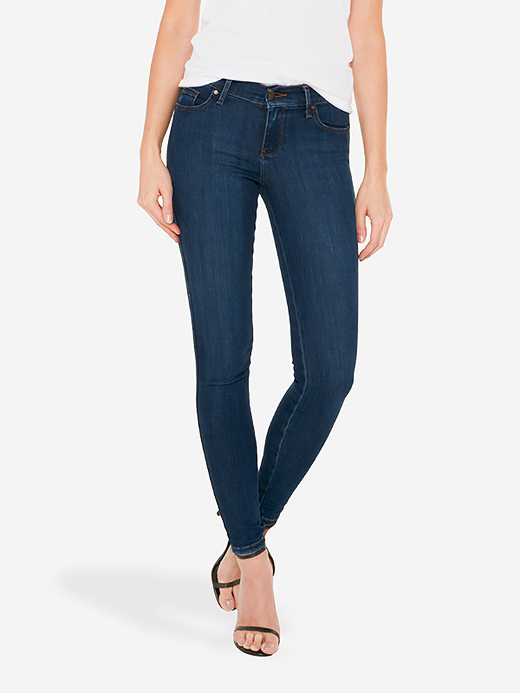 Women wearing Medium Blue Mid Rise Skinny Jane Jeans