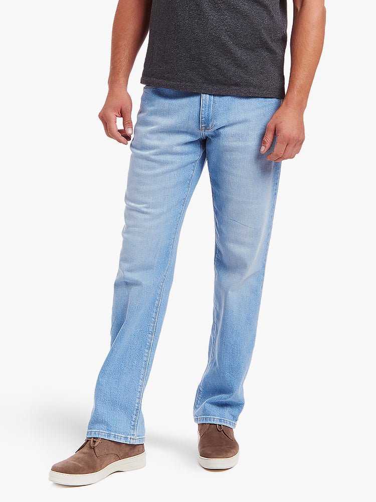 Men wearing Light Blue Straight Hubert Jeans