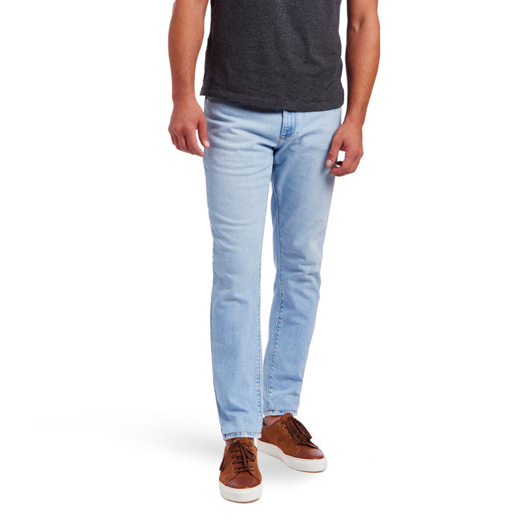 Men wearing Stone Medium Gray Mott&Bow | Slim Stone Jeans tt