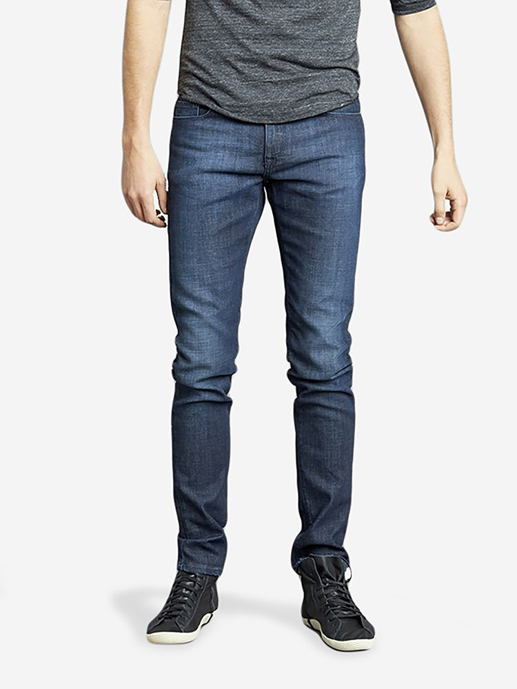 Men wearing Medium/Dark Blue Skinny Crosby Jeans