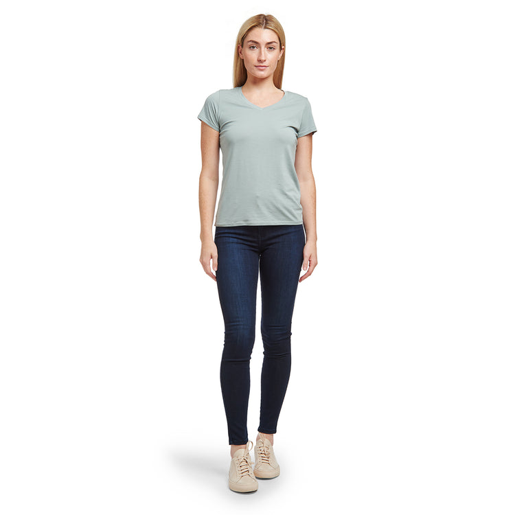 Women wearing Vine Fitted V-Neck Marcy Tee