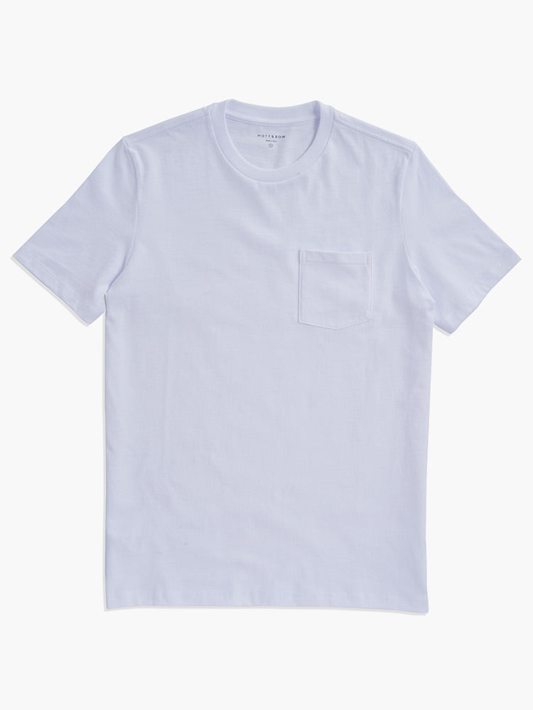 Men wearing White Heavyweight Pocket Carlton Tee