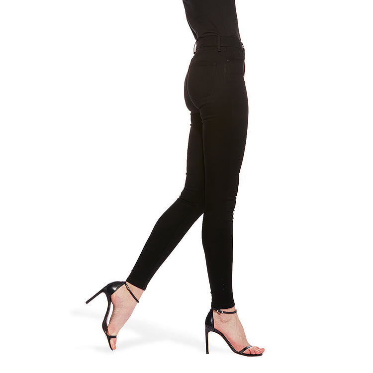 Women wearing Black High Rise Skinny Bond Jeans