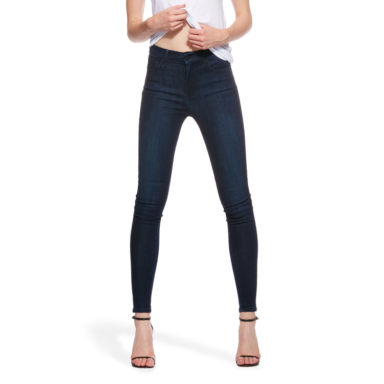 Women wearing Medium/Dark Blue High Rise Skinny Jane Jeans