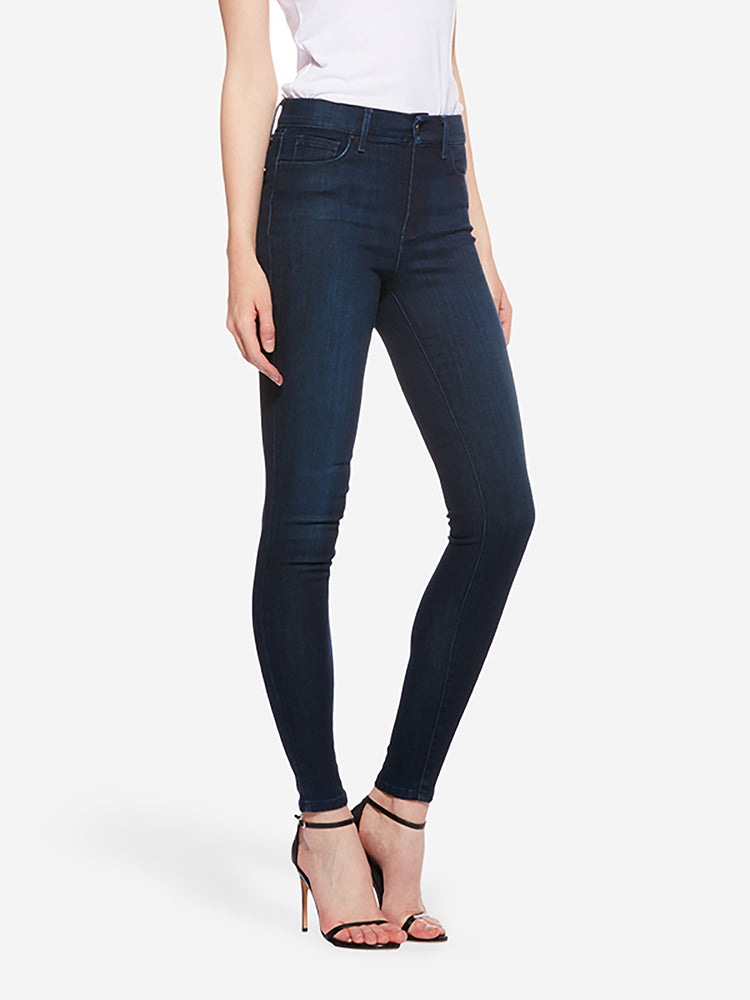 Women wearing Medium/Dark Blue High Rise Skinny Jane Jeans
