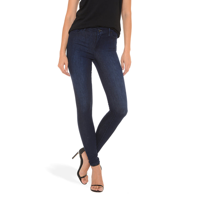 Women wearing Medium/Dark Blue High Rise Skinny Grove Jeans
