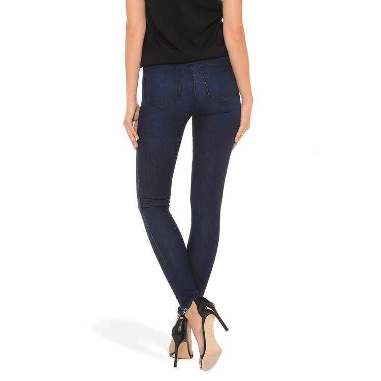Women wearing Medium/Dark Blue High Rise Skinny Grove Jeans