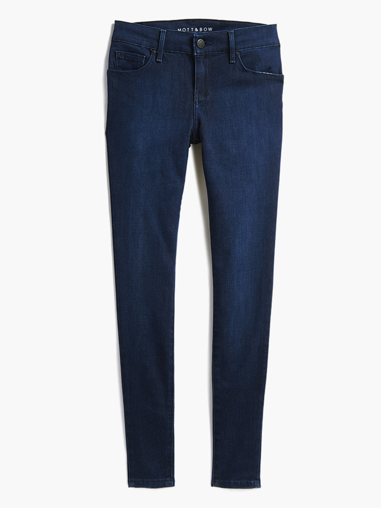 Women wearing Medium/Dark Blue High Rise Skinny Grove Jeans