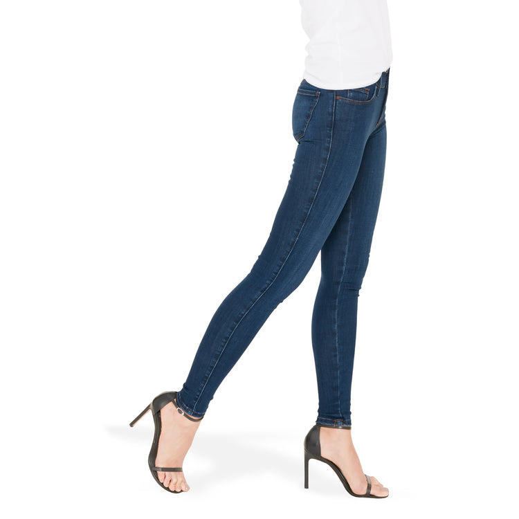 Women wearing Medium Blue Mid Rise Skinny Jane Jeans