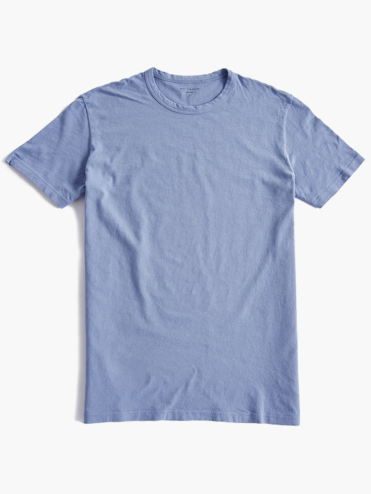 wearing Baltic Blue Classic Crew Neck Driggs Tee