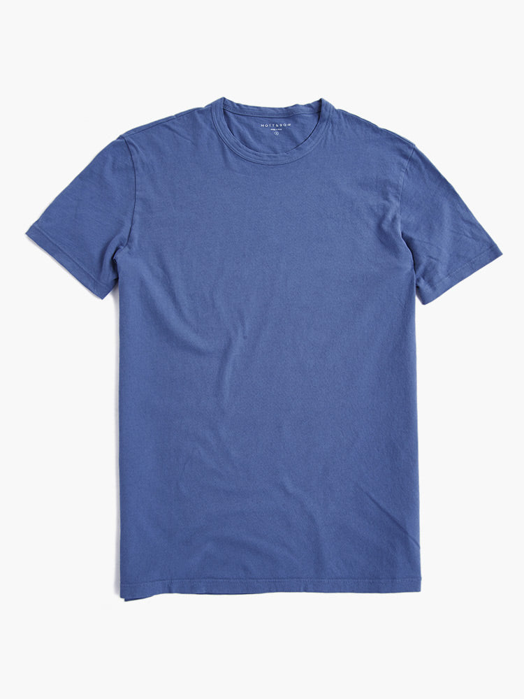 wearing Baltic Blue Classic Crew Neck Driggs Tee