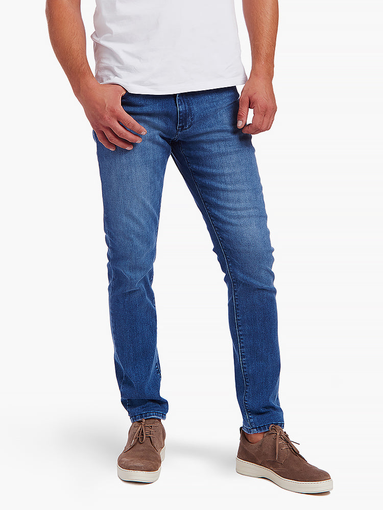 Men wearing Medium Blue Skinny Staple Jeans
