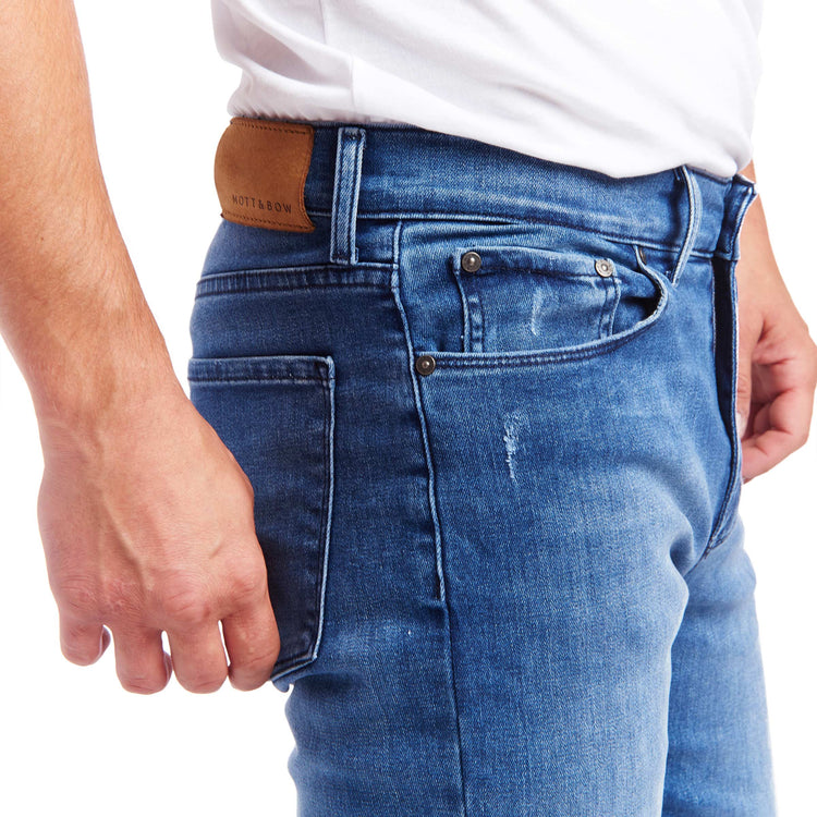 Men wearing Medium Blue Skinny Staple Jeans