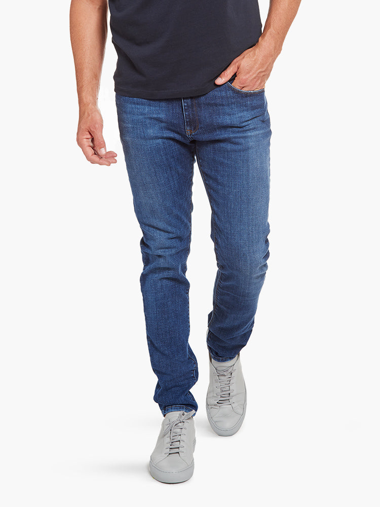 Men wearing Light/Medium Blue Skinny Wooster Jeans