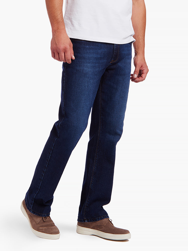 Men wearing Medium/Dark Blue Straight Hubert Jeans