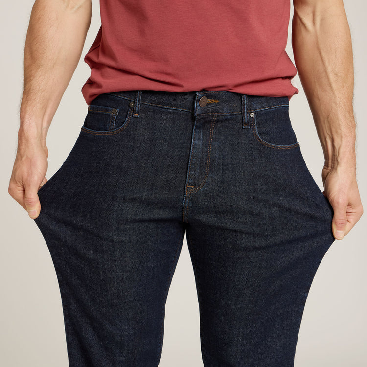 Men wearing Bleu Foncé Straight Wooster Jeans
