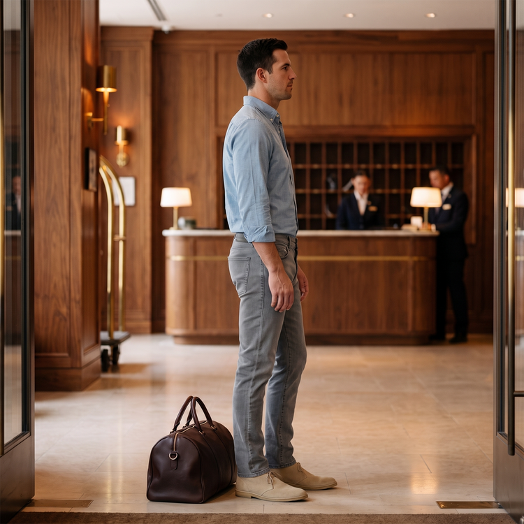 Men wearing Light Gray Slim Stone Jeans